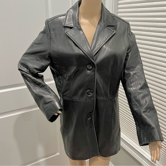 colebrook & co Jackets & Coats Vintage Black Leather Coat Large